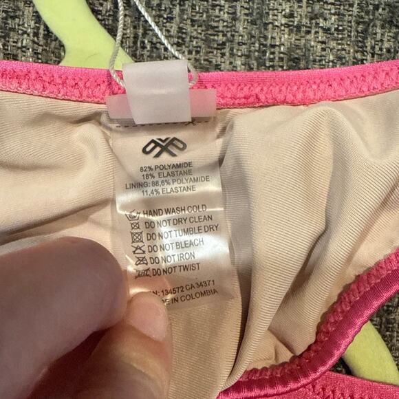PQ Swim Pink Ruched Side Tie Bikini Bottom Sz M NWT - Picture 6 of 12